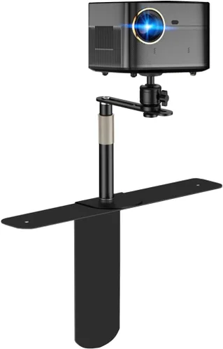 Vista 7 de Soporte de aluminio para proyector, base de montaje para proyector de escritorio, ángulo de cabeza esférica, soporte de mesa ajustable de 360 grados