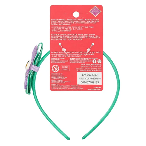 Vista 7 de Goody Ouchless - Diadema para todo tipo de cabello, princesa Disney, Ariel, ajuste cómodo para todo el día, hermoso diseño para un