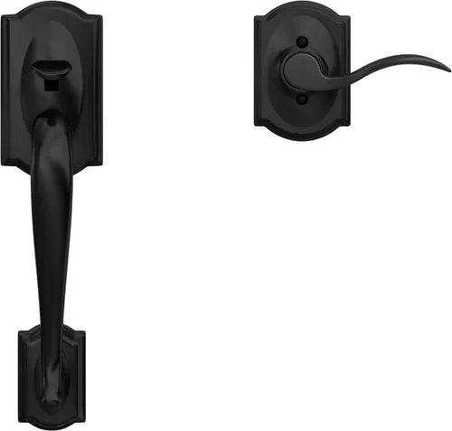 Vista 6 de SCHLAGE FE285 622 Acc CAM LH Juego de Manijas Mitad Inferior, Moldura Interior Camelot, Negro Mate