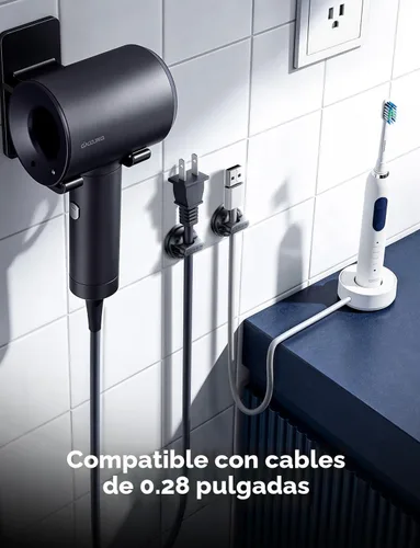 Vista 6 de LISEN - Paquete de 6 soportes giratorios para cables para mesita de noche, clips magnéticos giratorios de 360°, organizador de cable adhesivo fuerte