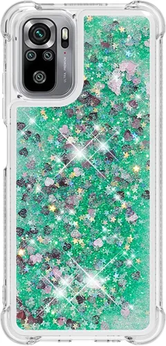 Vista 100 de Funda de silicona transparente con purpurina para Xiaomi Redmi A1 Bling Liquid Clear Star Heart Silicone Bumper a prueba de golpes, funda Azul