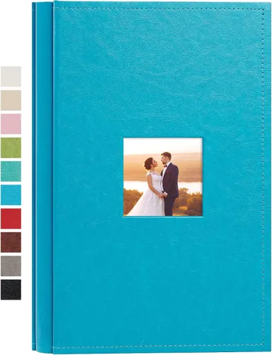 Vista 42 de potricher Álbum de fotos pequeño de 4 x 6 pulgadas, 100 fotos, cubierta de cuero, libro de fotos con 100 bolsillos horizontales para familia, boda
