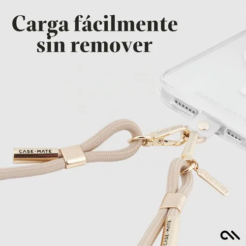 Vista 5 de Case-Mate Cordón cruzado para teléfono/cadena - Correa manos libres - Cuerda beige Works with All Phones - Rope Cell Phone Charm - Neck Chain
