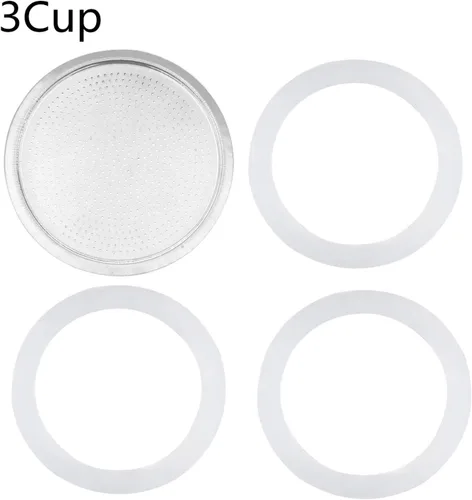 Vista 2 de Aislor Junta y filtro de repuesto para mini cafeteras expreso 4 juegos de 3 tazas