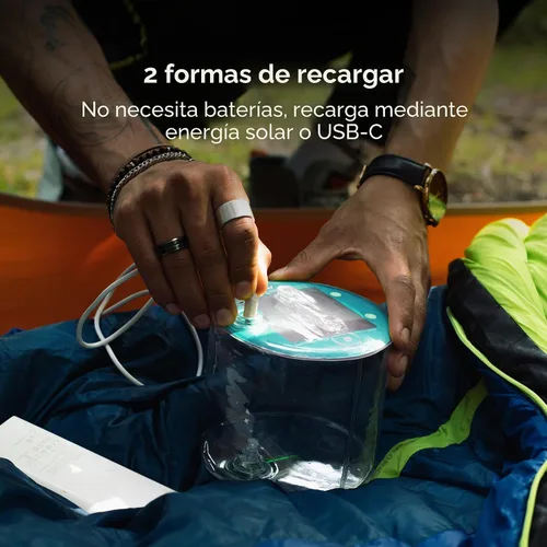 Vista 4 de BioLite Luci Original – Linterna solar inflable para acampar, transparente