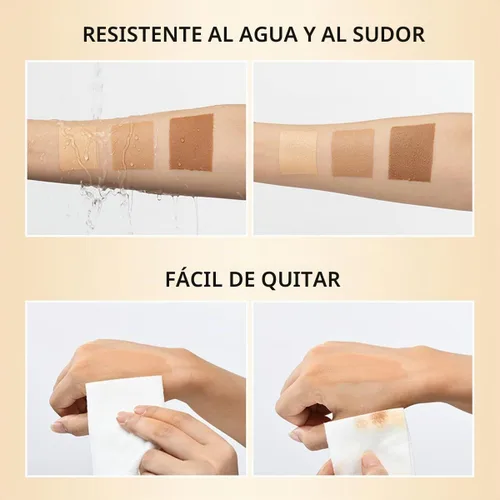 Vista 4 de Maquillaje de piernas impermeable sin transferencia, brillo medio, 1 oz, cobertura de venas de piernas, maquillaje para cubrir cicatrices de piernas