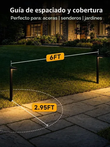 Vista 7 de Gardenreet Luces de camino de paisaje de latón, luces de camino de bajo voltaje de 12 V con cable, luces de jardín al aire libre LED impermeables