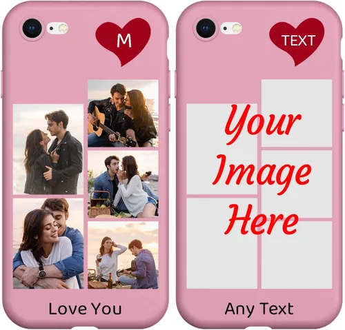 Vista 23 de Funda de teléfono con foto personalizada para iPhone 7 8 SE 2020 2022, imagen/texto personalizado, cubierta negra suave y delgada, regalo único