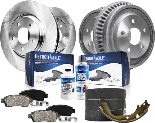 Vista 55 de Detroit Axle - Kit de frenos para Land Rover LR3 2005-2009, Rotores de freno deportivos Range Rover 2006-2009 y pastillas de freno de cerámica 2007