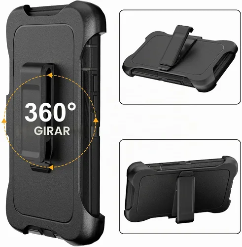 Vista 3 de Funda para iPhone 14 Pro Max de 6.7 pulgadas con 2 protectores de pantalla y soporte de funda de clip para cinturón, resistente protección de cuerpo