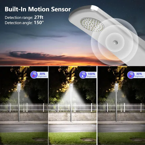 Vista 7 de Farolas solares impermeables para exteriores, iluminación de patio al aire libre del atardecer al amanecer con sensor de movimiento, control remoto