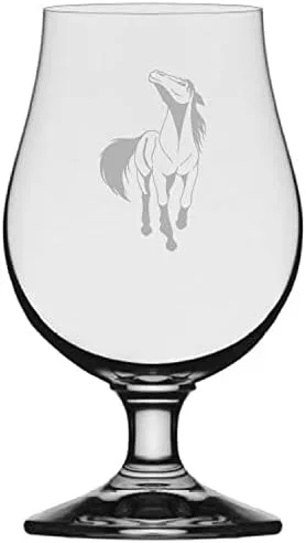 Vista 52 de Abaco Barb Body Horse - Vaso de cerveza Iona grabado (13.25 onzas)