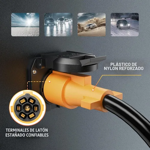 Vista 7 de MECMO - Arnés de cableado de remolque de 7 pines de 4 pies de reemplazo para RV con hoja de remolque de 7 vías resistente con conector de extremo