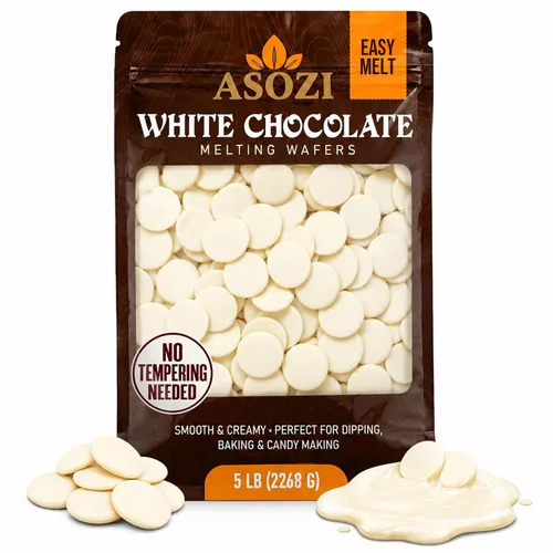 Vista 10 de Obleas de chocolate negro prémium para derretir 5 libras, perfectas para hornear, dulces, trufas, postres y barras de chocolate virales Dubai