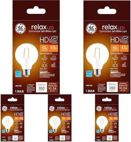 Vista 13 de GE Bombillas Relax HD Blanca Suave 60W ST19 (paquete de 2)