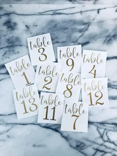Vista 3 de Wedding Table Numbers, Table Number Decals for Wedding Centerpiece, Vinyl Numbers, DIY Table Number, Calligraphy Wedding Table Numbers