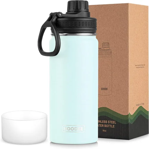 Vista 58 de koodee Botella de agua para niños, botella de agua de acero inoxidable de 12 onzas con aislamiento al vacío para la escuela, botella de agua de boca