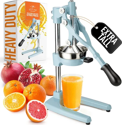 Vista 55 de Zulay Kitchen - Exprimidor de hierro fundido, exprimidor manual naranja, prensa de cítricos, color negro 01 - negro