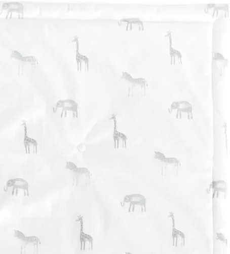 Vista 4 de Lush Decor Jungle Adventure - Tapete cuadrado para bebé con borde, 35 x 35 pulgadas, gris