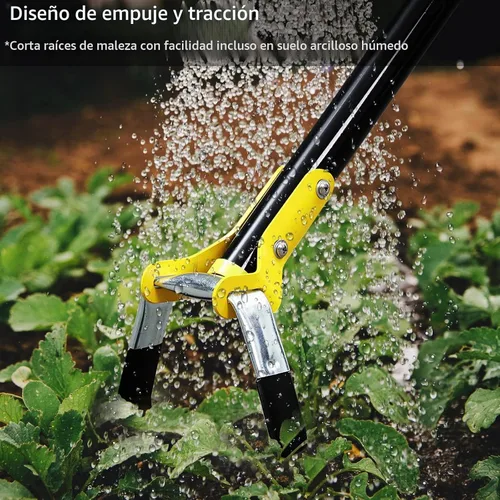 Vista 2 de DonSail Herramientas de jardinería, azada de estribo, azada de acero resistente, azadas de jardín ajustables para deshierbar mango largo de 30 a 40
