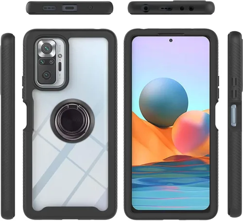 Vista 83 de Funda compatible con Xiaomi Poco X3 NFC, compatible con Xiaomi Poco X3 Pro/Poco X3 Ring Stand 3 en 1, color negro