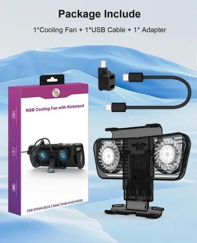 Vista 6 de Cooling Fan for Steam Deck DockHacksya Stand Base for Steam Deck with KickstandSteam Deck Cooler Accessories Compatible with Valve Steam Deck