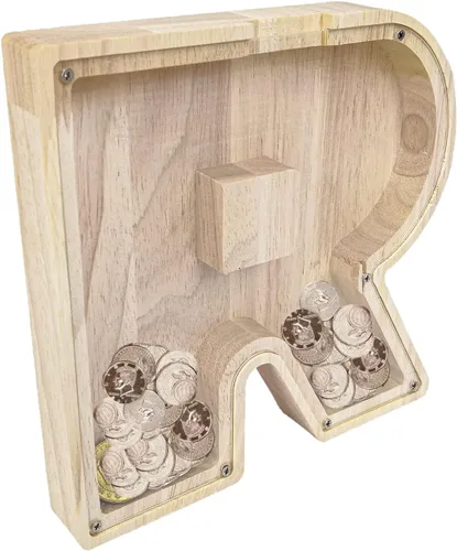 Vista 18 de FixtureDisplays® Alcancía de madera para gatos, alcancía de ahorro para niños, bonita moneda de recuerdo para niños y niñas, es un regalo único