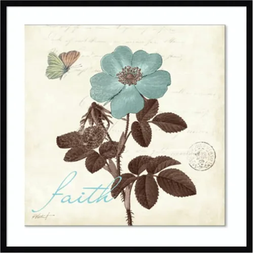 Vista 12 de Amanti Art Póster enmarcado para pared, 21 x 21 pulgadas, Touch of Blue II Faith por Katie Pertiet, póster enmarcado para decoración de pared, sala
