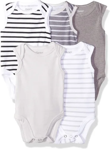 Vista 13 de Hanes Body unisex para bebé, Ultimate Flexy sin mangas para niños y niñas, paquete de 5