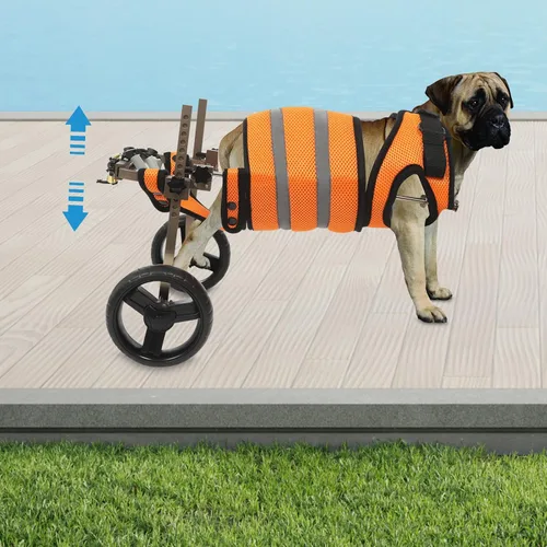 Vista 3 de Silla de ruedas ajustable para patas traseras, carrito para silla de ruedas para perros con patas traseras lesionadas/discapacitadas para caminar