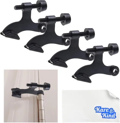 Vista 7 de Kare & Kind 4 topes de puerta con bisagra de níquel, topes de puerta para bisagra, con puntas protectoras para parachoques, fáciles de instalar