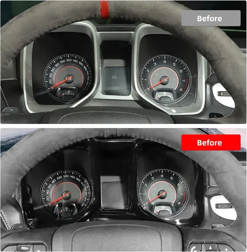 Vista 5 de CheroCar Para Chevrolet Camaro Dashboard Cover Panel Trim Decoración Compatible con Chevrolet Camaro 2010-2015 (negro)