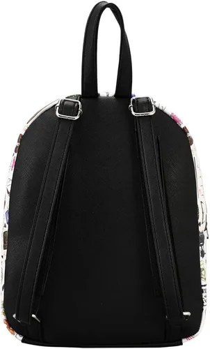 Vista 5 de Harry Potter Hogwarts Chibi Personajes e iconos en toda la mochila impresa en blanco