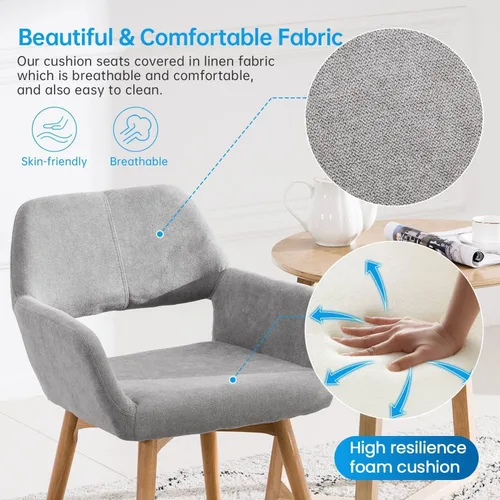 Vista 6 de Sillas modernas para comedor con patas de madera maciza, para sala, comedor