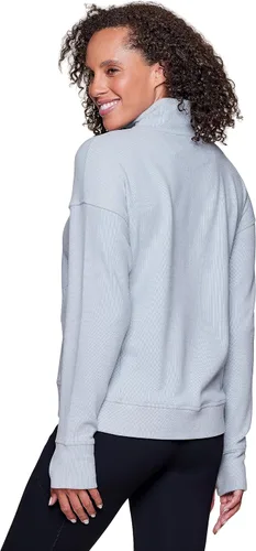 Vista 2 de RBX Active 12 Zip Pullover Para Mujer Suave Ligero Cremallera Cuello Mock Top Running Top