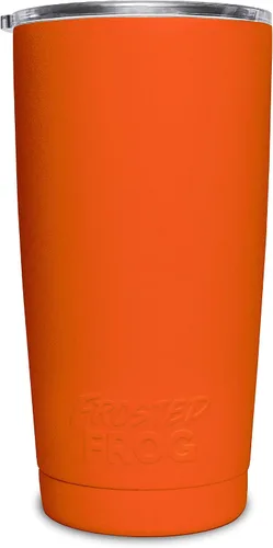 Vista 4 de Frosted Frog Vaso negro de 20 onzas con aislamiento al vacío con popote de acero inoxidable