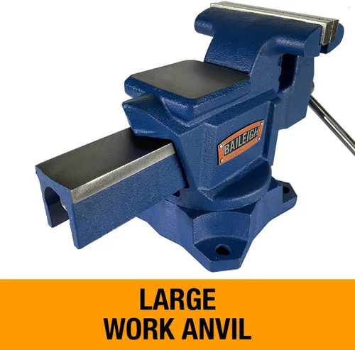 Vista 5 de Baileigh Tornillo de banco industrial, ancho de mandíbula de 4-1/2", apertura máxima de 5" (BV-4I)