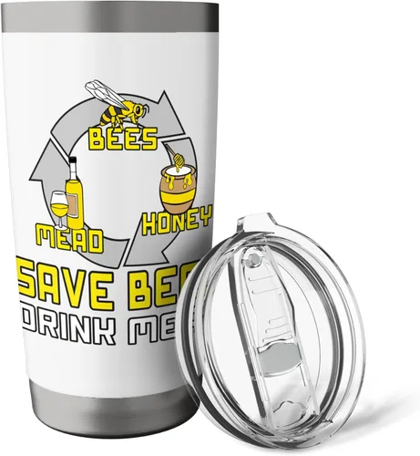 Vista 5 de Bees Honey Mead - Mead Making Brew Mead - Vaso aislado de acero inoxidable