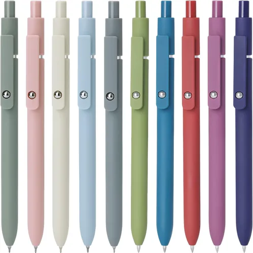 Vista 13 de FIOVER 10 bolígrafos de gel de tinta negra, punta media de 0.028 in, escritura suave, serie de alta gama, lindo bolígrafo para diario, tomar notas