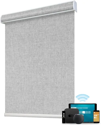 Vista 24 de SmartWings Persianas enrollables con cable duro PoE 100% opacas, muestra de tela