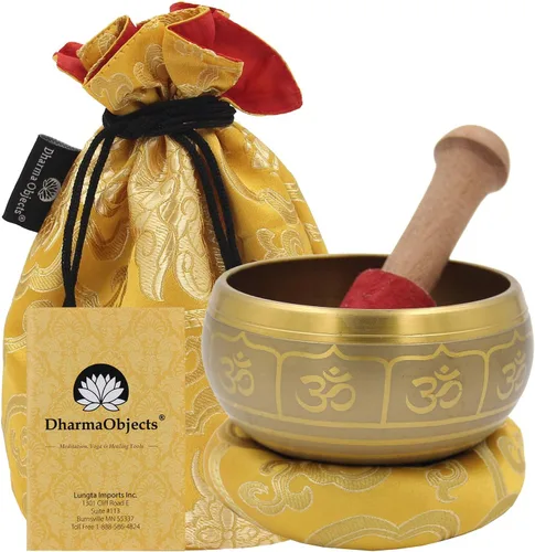 Vista 17 de DharmaObjects Yoga Meditación Buda Cantando Tazón Cojín Mallet Llevar Bolsa Set Regalo