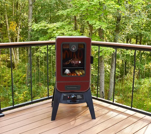 Vista 2 de Pit Boss Ahumador vertical de gas serie 2, tono martillo rojo