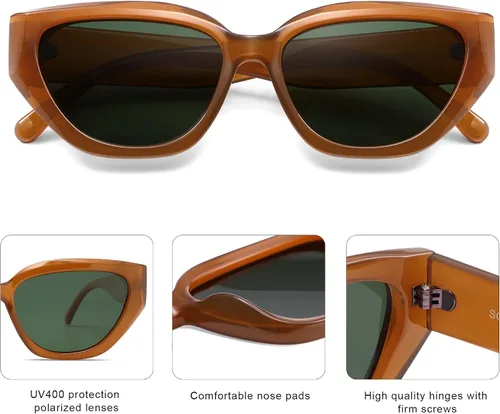 Vista 12 de SOJOS Gafas de sol polarizadas de ojo de gato lindo de moda para mujer Cateye SJ2237