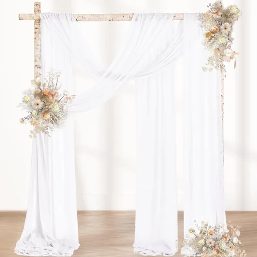 Vista 21 de MLMW Tela de Drapeado para Arco de Boda 1 Panel 29" x 20 Pies Tela Transparente Negra Cortinas de Telón de Fondo para Arco de Boda Cortinas Negro