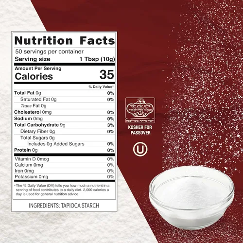 Vista 2 de Roots Circle Almidón de Tapioca Totalmente Natural Harina sin GMO y sin Gluten con Sin Conservantes Kosher para Pésaj Espesante para Sopas