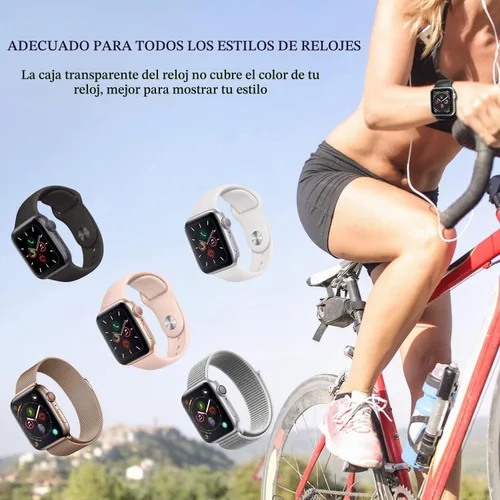 Vista 8 de Paquete de 2 fundas rígidas para Apple Watch Series 6 5 4 /SE 2/SE 3 Dorado + oro
