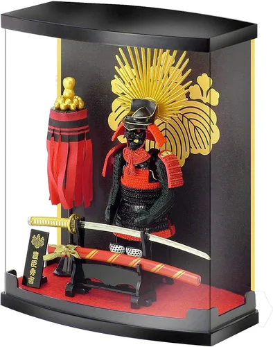 Vista 10 de MEISTER JAPAN Samurai Figura Naoe Kanetsugu Estatua de 8.3 pulgadas con vitrina 1:10 scale armor with iconic "Ai" love-crest helmet, miniature