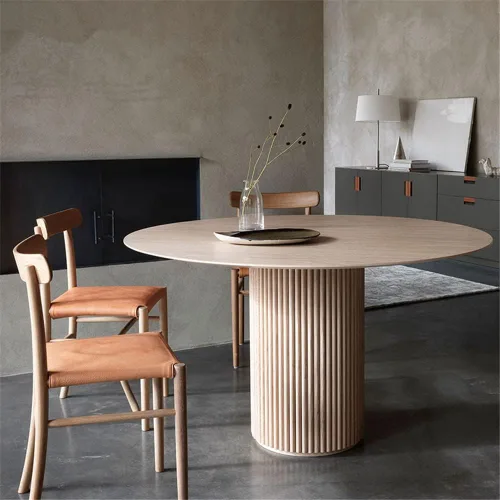 Vista 4 de Mesa de comedor redonda de madera maciza negra, mesa circular de 27.5 pulgadas de ancho para comedor, cocina, ocio, mesa de centro
