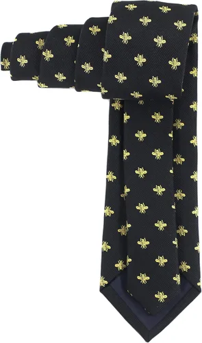 Vista 3 de mendepot Bee Necktie con caja de microfibras de Jacquard Oro Bee Pattern Necktie