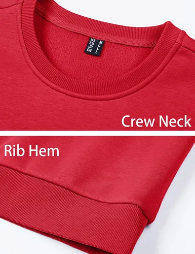 Vista 5 de MAGCOMSEN Sudadera de cuello redondo para hombre de manga larga casual cálida de forro polar
